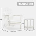 thumbnail image 6 of ENYLAY Folding Adirondack Chair Set with Side Table - HDPE Outdoor Patio Chairs, Weatherproof Chair with Reclining Back, and 2-Tier Storage End Table for Firepit or Garden (White，2 Chair＆1 Table), 6 of 7