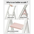 thumbnail image 6 of 5 Step Ladder, Lightweight Folding StepStool with Convenient Handgrip,Aluminum 330lbs CapacityStep Ladder for Office,Household,Kitchen(White), 6 of 15