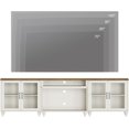 thumbnail image 4 of WAMPAT TV Stand, Up to 100'' TVs, Home Entertainment Center, 4 Glass Doors, Large TV Console, Living Room, Bedroom,White&Oak, 4 of 7