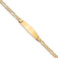 thumbnail image 1 of 14k Figaro Soft Diamond Shape ID Bracelet (Weight: 7.38 Grams, Length: 7 Inches), 1 of 3