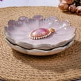 thumbnail image 4 of Lsupdaol Ceramic Ring Dish Holder Jewelry Tray Trinket Tray Vintage Lotus Shaped Small Decorative Jewelry Dish for Dressing Tables Earring Organizer (White and Pink), 4 of 7