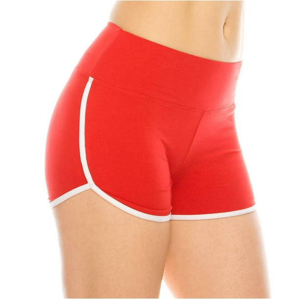 Shorts Booty SIEMPRE Sexy Lindos Suaves para Yoga y Danza Rojo Blanco Mujer