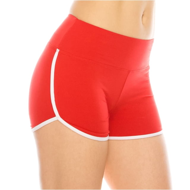Shorts Booty SIEMPRE Sexy Lindos Suaves para Yoga y Danza Rojo Blanco Mujer