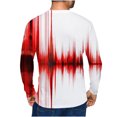 thumbnail image 3 of DPTALR Men Casual Round Neck Pullover Electric Wave Printed T-Shirt Blouse, 3 of 5