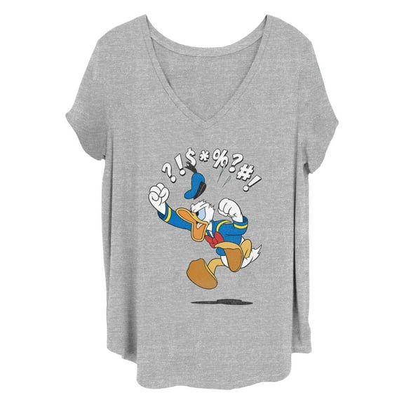Women's Mickey & Friends Donald Duck Angry Jump Graphic T-Shirt