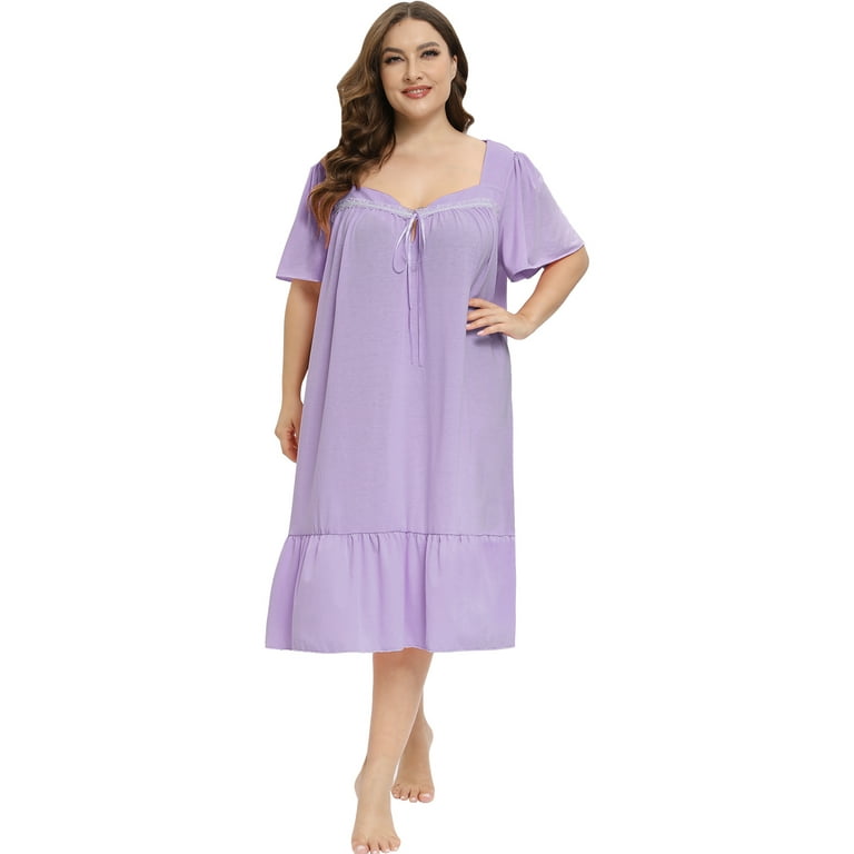 Plus size pajama gowns discount