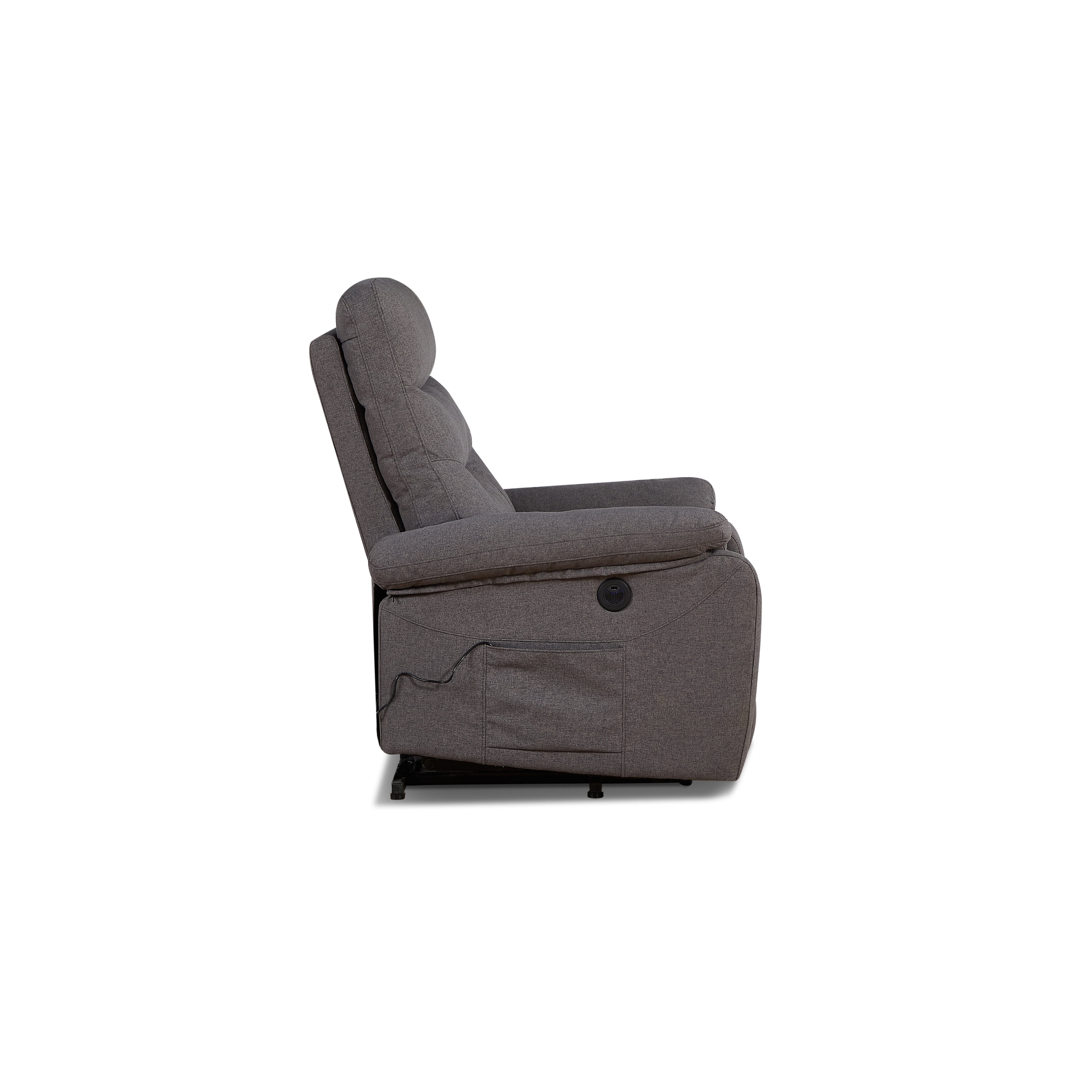 Contemporary Lift Chair Recliner with Grey Fabric Upholstery