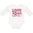 thumbnail image 3 of Inktastic Look Who is One Owl Girls Long Sleeve Baby Bodysuit, 3 of 5