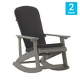 thumbnail image 5 of Merrick Lane All-Weather Gray Polyresin Adirondack Rocking Chair with Vertical Slats and Gray Weather Resistant Cushions, 5 of 15
