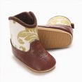 thumbnail image 4 of Booties for Baby & Toddler Cowboy Cowgirl Boots Infant Western Boots Toddler Boys Girls Round Toe Riding Mid Calf Boots Size 0-3 Months, 4 of 9