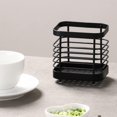 thumbnail image 3 of Soporte para utensilios de cocina, organizador para encimera de cocina, escurridor de cubiertos, estante de secado para almacenamiento, acero inoxidable, negro, 4 ", 2 uds., 3 of 5