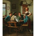 thumbnail image 2 of Emil Rau 15x17 Gold Ornate Wood Frame and Double Matted Museum Art Print Titled - At the Inn, 2 of 4