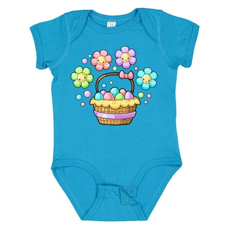 

Inktastic Happy Flowers and Pastel Eggs in Easter Basket Gift Baby Boy or Baby Girl Bodysuit