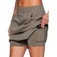 thumbnail image 2 of RBX Active Women's Golf/Tennis Woven Longer Length Flat Front Skort With Pockets, 2 of 6