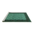 thumbnail image 2 of Ahgly Company Machine Washable Indoor Square Persian Turquoise Blue Traditional Area Rugs, 5' Square, 2 of 4