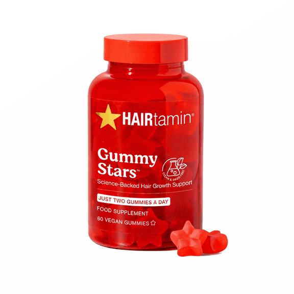 HAIRtamin® Gummy Stars – Hair Growth Gummies with Biotin for Stronger, Longer, Thicker-Looking Hair (1 Pack)