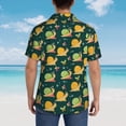 thumbnail image 4 of Pofeuu Snails And Butterfies Print Hawaiian Shirt for Men Sleeves Casual Button Down Summer Beach Dress Shirts T-Shirts,X-Large, 4 of 7