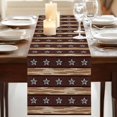 thumbnail image 3 of Table Runners 36 Inches Long Dress Scarves, Star Vintage Farmhouse Kitchen/Dining Table Runner, Short Coffee Tablerunners, Western Country Stars Brown Wooden 13x36 Inch, 3 of 9