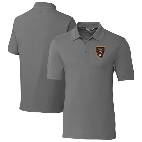 Men's-Cutter & Buck  Gray Real Salt Lake Big & Tall Advantage Eco Tri-Blend Pique Polo