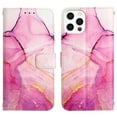 thumbnail image 2 of SaniMore Case for iPhone 14 Pro Max 6.7" 2022, PU Leather Case Luxury Marble Wireless Charigng Kickstand Magnetic Clasp Cash Pocket Detachable Wrist Strap Fashion Cover for Girls Women, Pink & Purple, 2 of 6