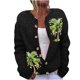 thumbnail image 2 of Cárdigan de punto con estampado de palmeras navideñas para mujer, top de poliéster para mujer, 2 of 3