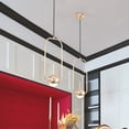 thumbnail image 3 of DENEST 10W Rectangle Pendant Lamp, Gold, Warm Light, 2800-3200K, Chain Length Adjustable LED Light Fixture for Dinning Room, 3 of 11