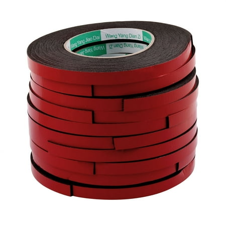 Unique Bargains 10pcs Red Strong Double Sided Adhesive Tape Sponge Tape 10MM Width 5M Length
