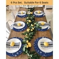 thumbnail image 4 of 13 Inch Round Placemats Set of 4, Navy Blue Christmas Non Slip Heat Insulation PP Table Mats, Xmas Snowflake Ball Winter Snowflake Washable Place Mats for Kitchen Dining Party Table Decor, 4 of 7