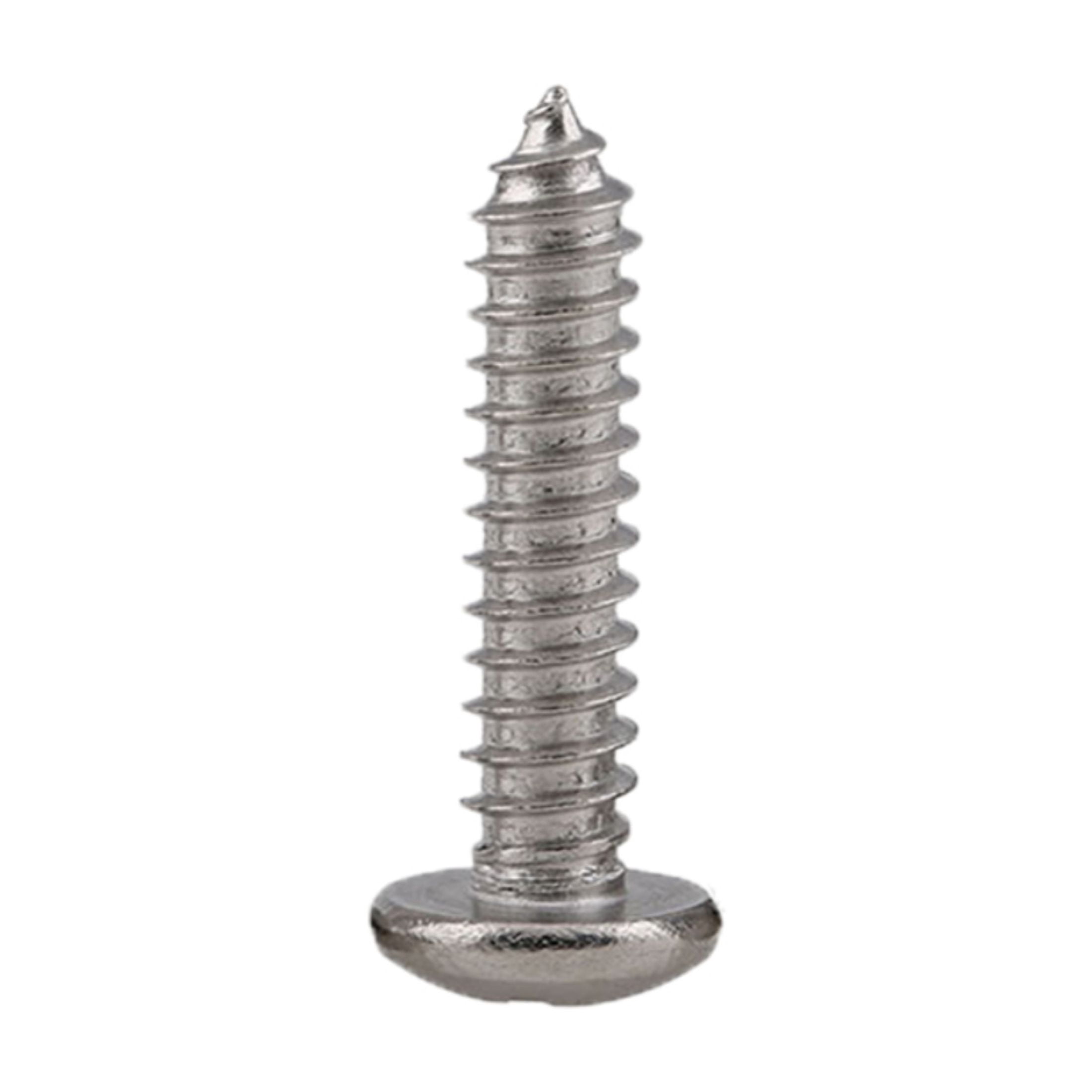 (10pcs) 316 Stainless Steel Self-Tapping Round Head Screws M3.5x50mm (length does not include header).