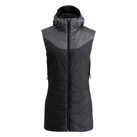 SWIX Adult Female Infinity Black/Magnet Insulated Long Vest, Size: L (10145-24-10153-L)