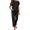 Black, variant on Wutalume Women's Retro Elastic Waist Two Piece Set - Spring Summer Casual Outfit, Breathable Loungewear for Daily Vacation and Home,Green S