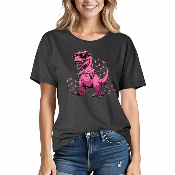 Breast Cancer Shirts for Women Pink Ribbon Breast Cancer Awareness T-Shirt Short Sleeve Tee Tops