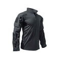 thumbnail image 4 of Mrmaere Stand Collar Half-Zip Multi-Pocket Shirt Men Outdoor Long Sleeve Top For Hiking Black XL, 4 of 6