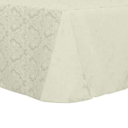 

Ultimate Textile (3 Pack) Damask Saxony 70 x 104-Inch Oval Tablecloth - Home Dining Collection - Scroll Jacquard Design Ivory Cream