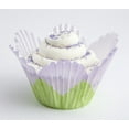 thumbnail image 3 of Wilton Petal Cupcake Liners, 24-Count, Violet and Green, 3 of 5