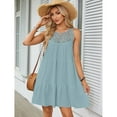 thumbnail image 3 of jinghuiyue Women’s Summer Hollow Out Halter Dresses Sleeveless Casual A-Line Tiered Swing Mini Dress Beach Vacation Sundress XL, 3 of 6