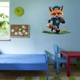 thumbnail image 3 of Cute Cartoon Fox Playing Basketball Animals Wall Art Sticker Designs Vinyl Stickers For Home House Walls Rooms Windows Bedroom Decoration Size (28x28 inch), 3 of 3