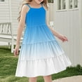 thumbnail image 2 of Eltusu Girls Casual Dresses, Midi Dress Crew Neck Beach Sleeveless Kids Clothes Blue Size 13-14 T, 2 of 6