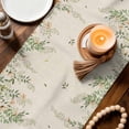 thumbnail image 3 of Watercolor Floral Table Runner - 72 Inch Long Spring Leaves Flowers Botanical Beige Cotton and Linen Blended Dress Scarves Farmhouse Table Runner for Kitchen Dining, Coffee Table, 13" x 72", 3 of 8