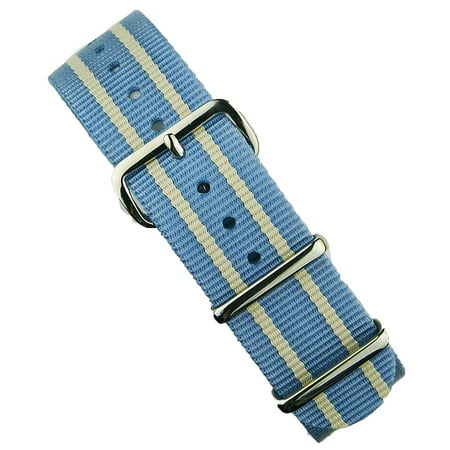 B & R Bands 20mm Sky Blue Military Style Replacement Nylon  Watch Band
