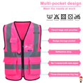 thumbnail image 3 of A-Safety Chalecos De Seguridad Rosa Para Mujer Chaleco De Seguridad Laboral Con Tiras Reflectantes Mediano, 3 of 5