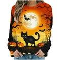 thumbnail image 4 of Fznquz Trendy Womens Fall Tops Fashion Halloween Sweatshirt 2025 Round Neck Long Sleeve Women Shirts, 4 of 6