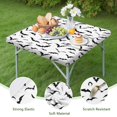 thumbnail image 4 of Black Halloween Bats Square Fitted Tablecloth with Elastic Edge,Square Table Cover,Washable Elastic Table Cover for Home Kitchen Party Decor 34"x34", 4 of 6