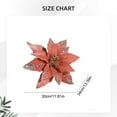 thumbnail image 3 of Glitter Poinsettias Artificial Christmas Flowers Large Xmas Tree Ornaments for Wreath New Year Party Wedding Decorations,Red, 3 of 5