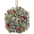 thumbnail image 4 of FROSTED BOXWOOD With Red Berries 5" Kissing Ball Christmas Ornament by Regency, 4 of 6