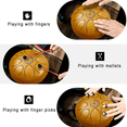 thumbnail image 6 of EVERJOYS Steel Tongue Drum, 8 Notes 6 Inches C-Key Handpan Drum Percussion Instrument w/Gig Bag, Music Book and Mallets for Beginner Meditation Healing Concert Yoga Steel Drum,Gold, 6 of 7