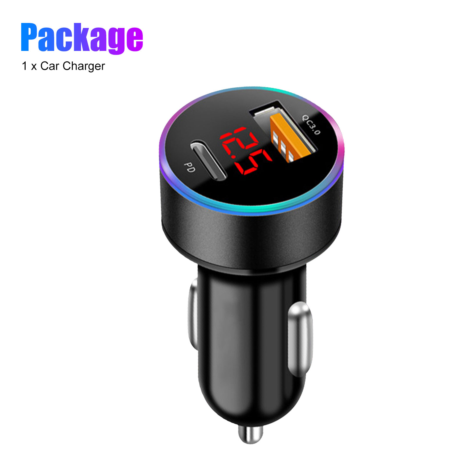 TSV USB C Car Charger, 36W Fast USB Car Charger PD QC 3.0 Dual Port Car Adapter, Mini Alloy USB Charger Compatible with iPhone 12, 12 Mini, 12 Pro, 12 Pro Max, 11 Pro Max, Pixel, Samsung - image 9 of 9
