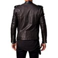 thumbnail image 2 of New Men Designer Genuine Black Lambskin Soft Biker Leather Jacket A604, 2 of 3