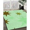 thumbnail image 3 of Ahgly Company Machine Washable Indoor Square Transitional Mint Green Area Rugs, 5' Square, 3 of 7