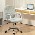 thumbnail image 2 of Vinsetto Button Tufted Home Office Chair with Adjustable Height Armrests, 2 of 8
